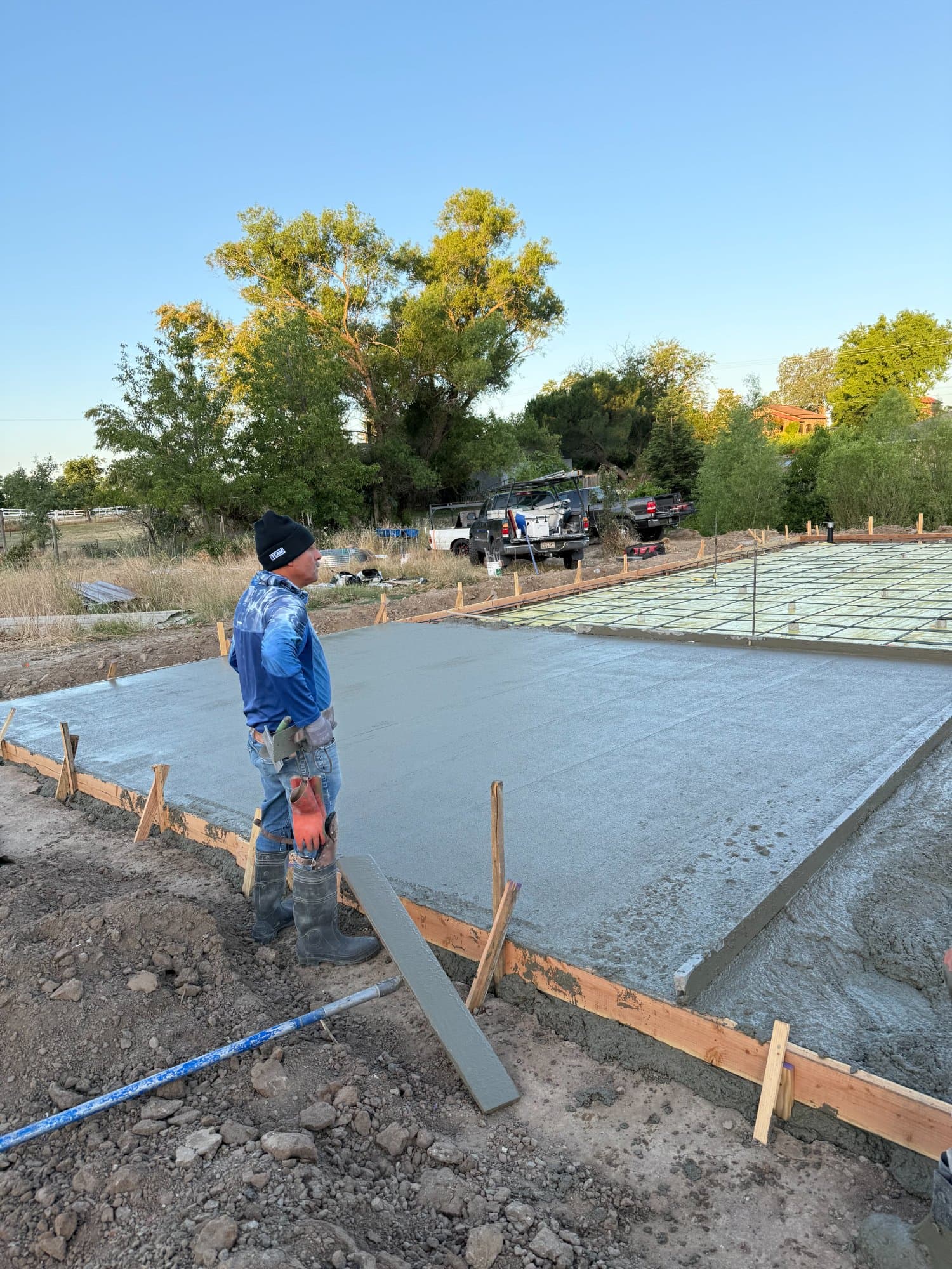 Pour in progress — large slab