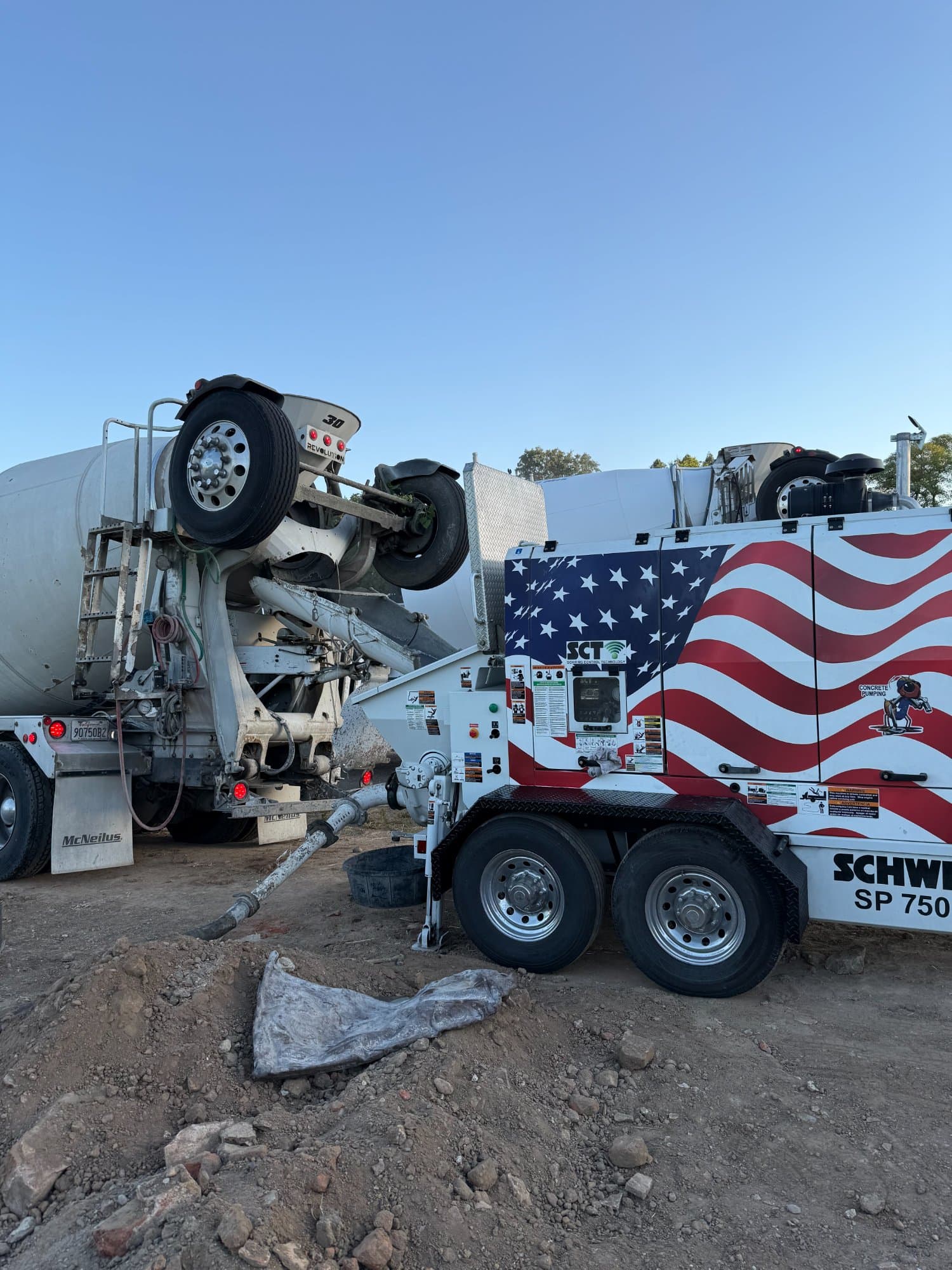 Large slab pour with pump
